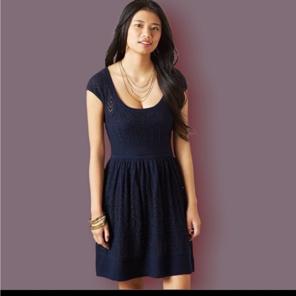 NEW AMERICAN EAGLE blue knit dress S
